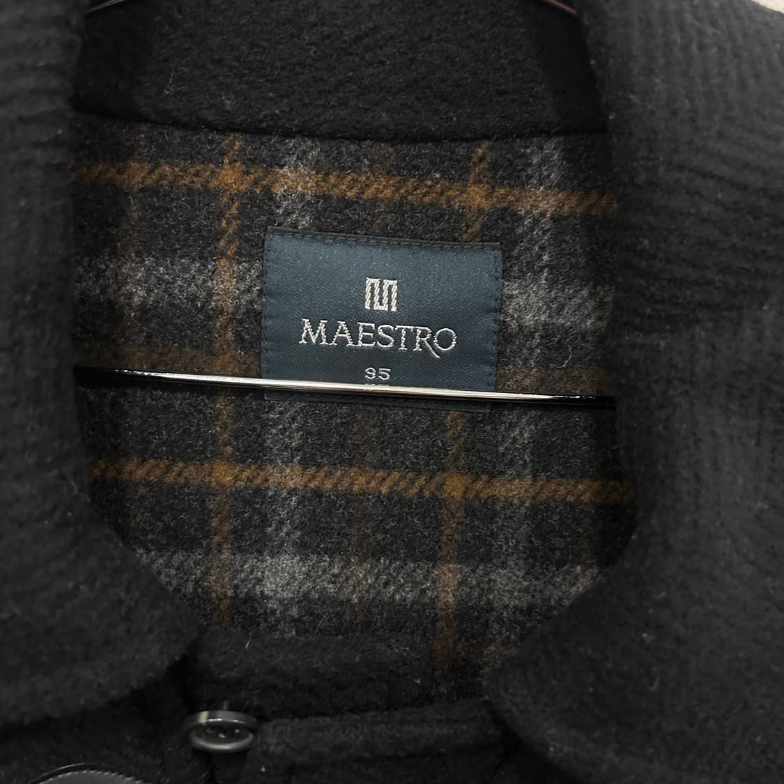 마에스트로 울 해링본 후디드 카라 더플코트 상품이미지3