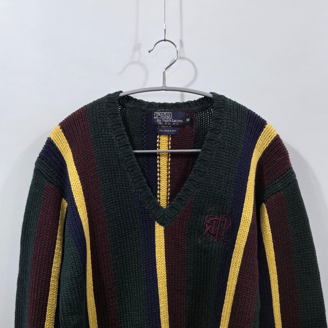 80s 폴로랄프로렌 에스에치 쉐이커 울 브이넥 니트 90 상품이미지2