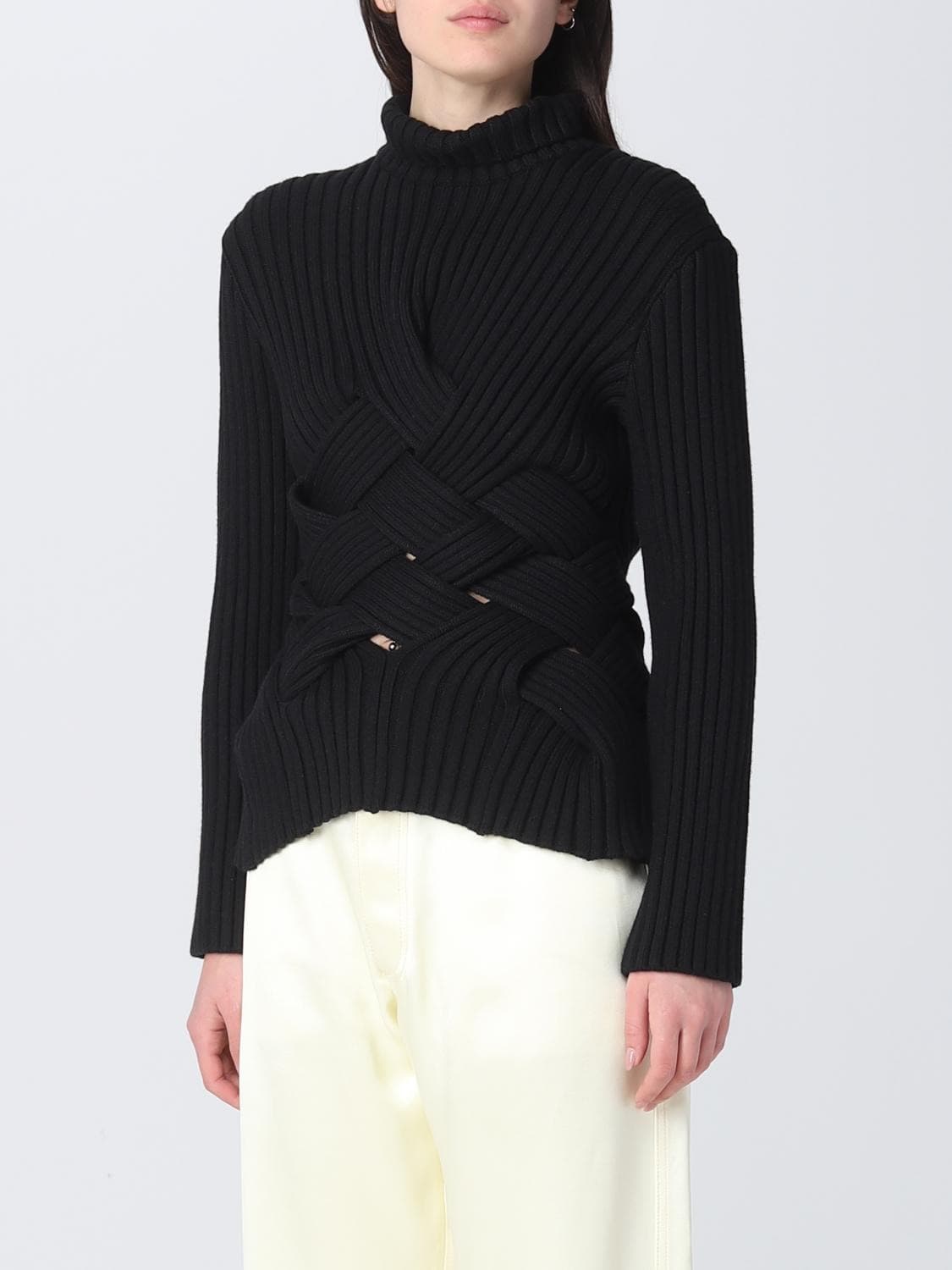 (정품/새상품) 보테가베네타 여성 블랙 울 인트레치아토 니트  상품이미지8