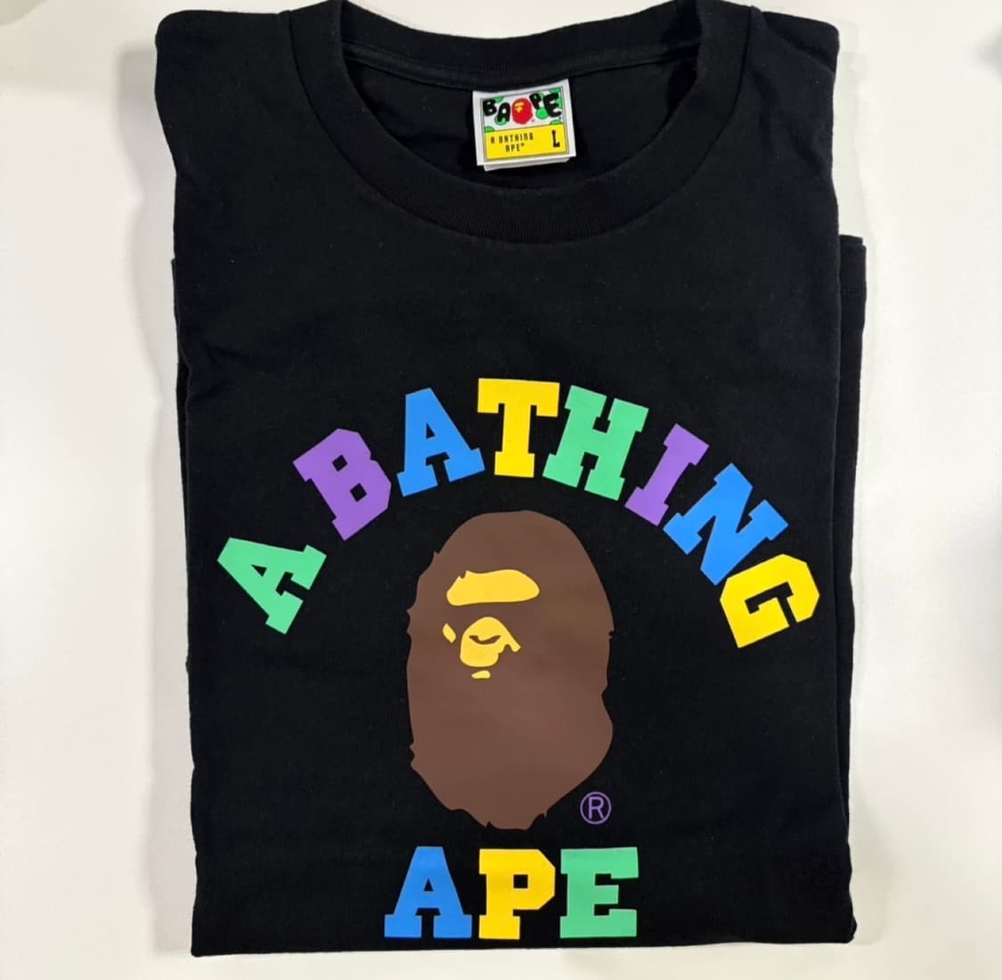 (L) 베이프 컬리지 반팔 (2회 착용) 상품이미지1