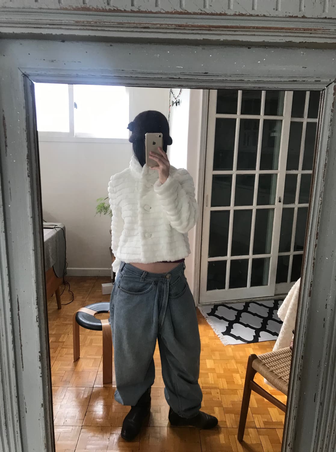 vintage white eco fur jacket 상품이미지2