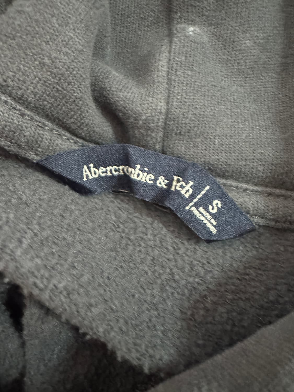 아베크롬비 미니멀 무지 빈티지 그레이 후드티 오버핏 상품이미지3