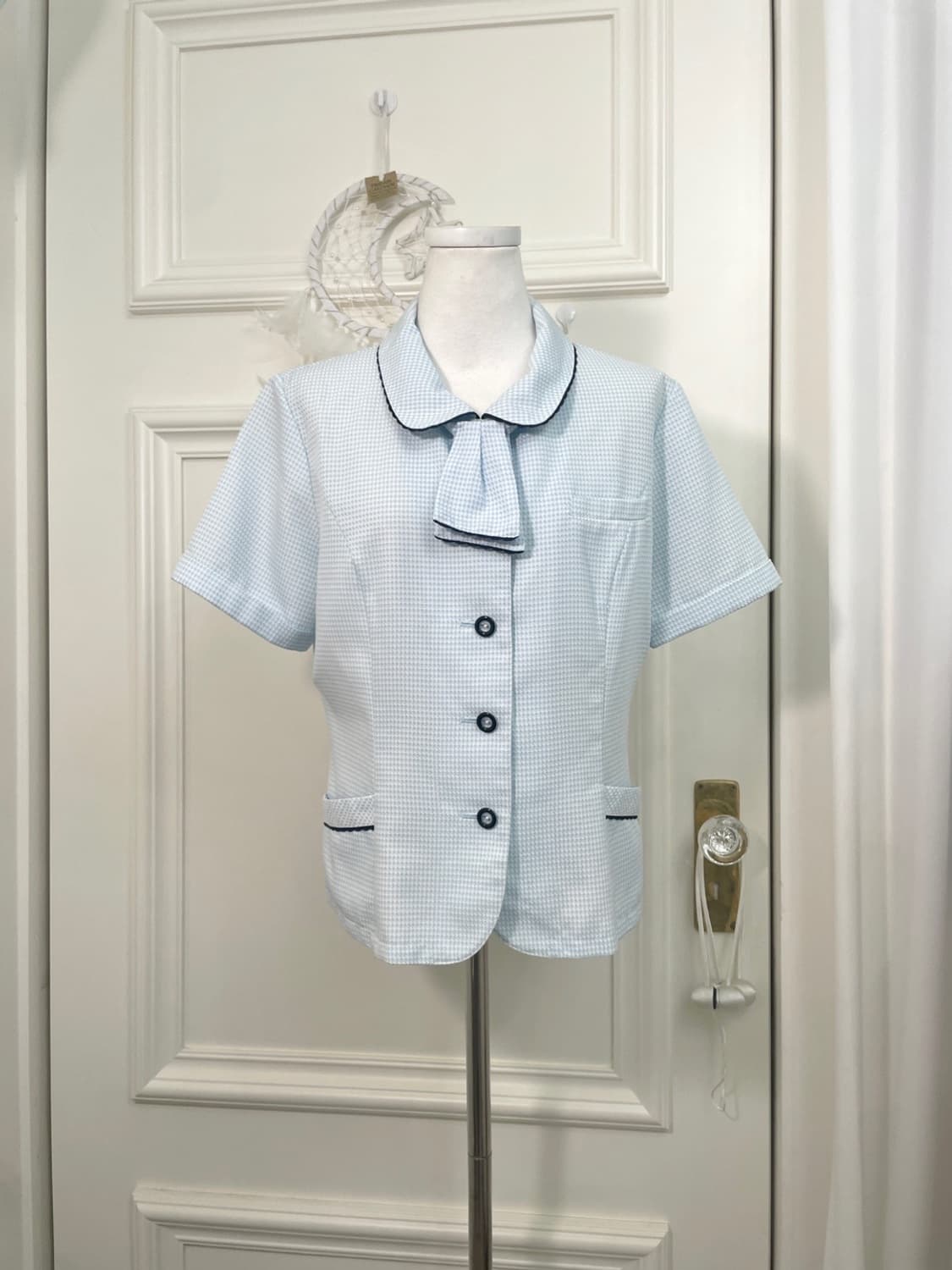 sky blue tweed handkerchief summer jacke 상품이미지1