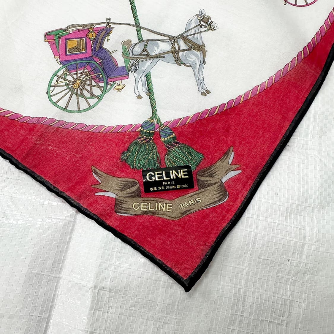 셀린느 그래픽 프린팅 쁘띠 스카프 손수건 새상품 정품 상품이미지3