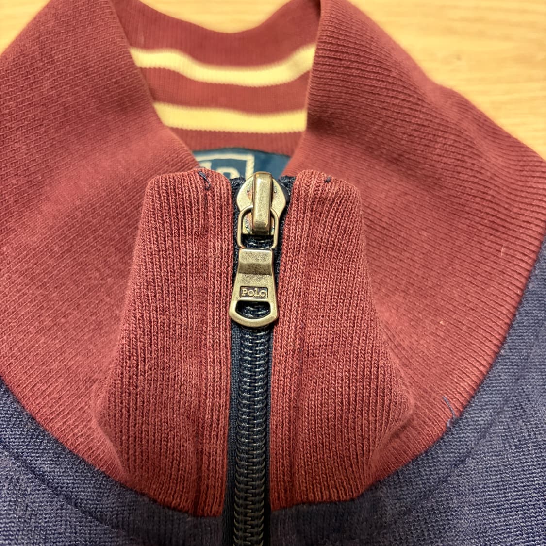 폴로 랄프로렌 00s 올드스쿨 네이비/버건디 스펠아웃 트랙탑 집업 상품이미지3