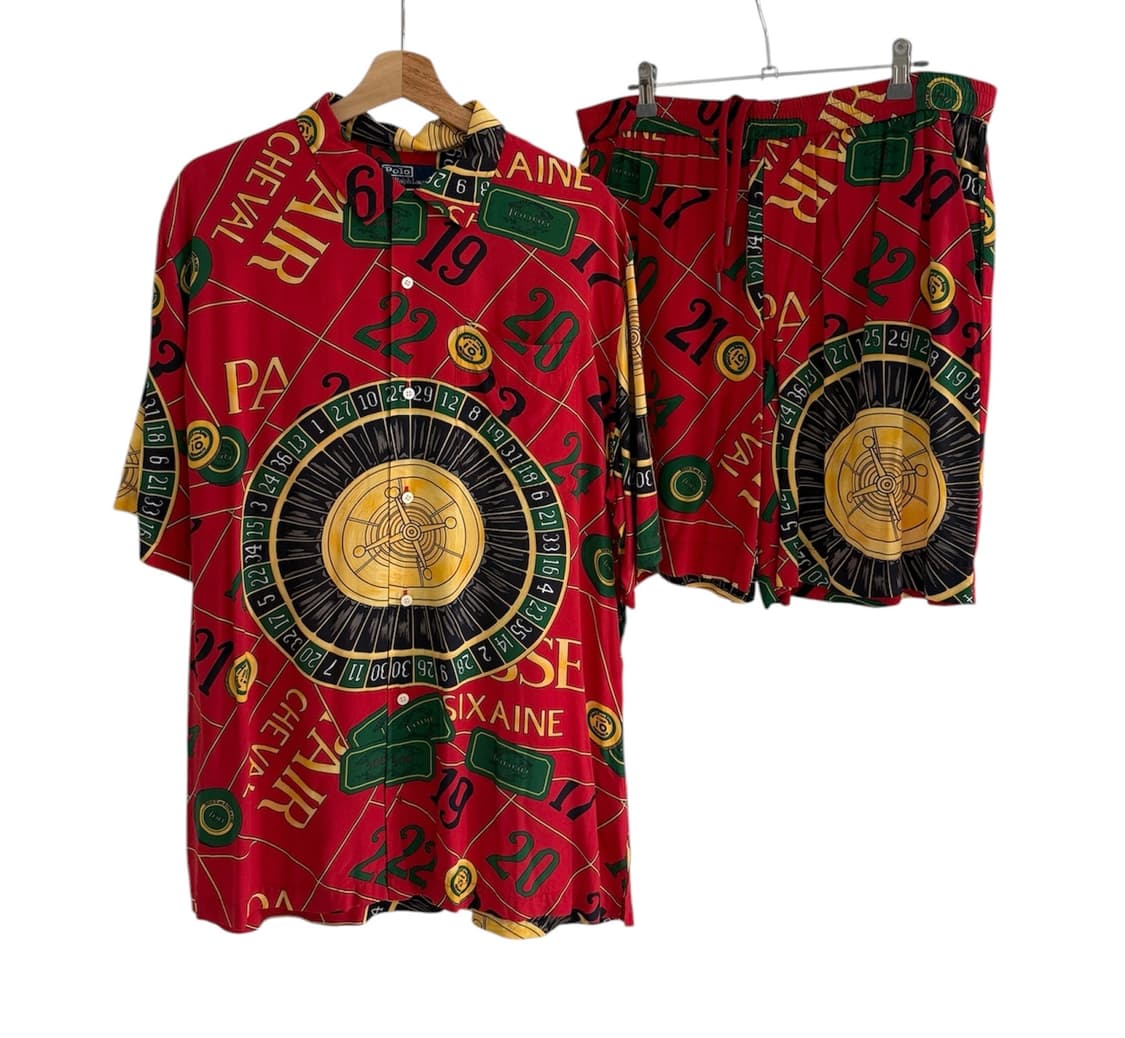 폴로 랄프 로렌 리미티드 에디션300 카지노 풀 프린팅 레이온 셋업 상품이미지1