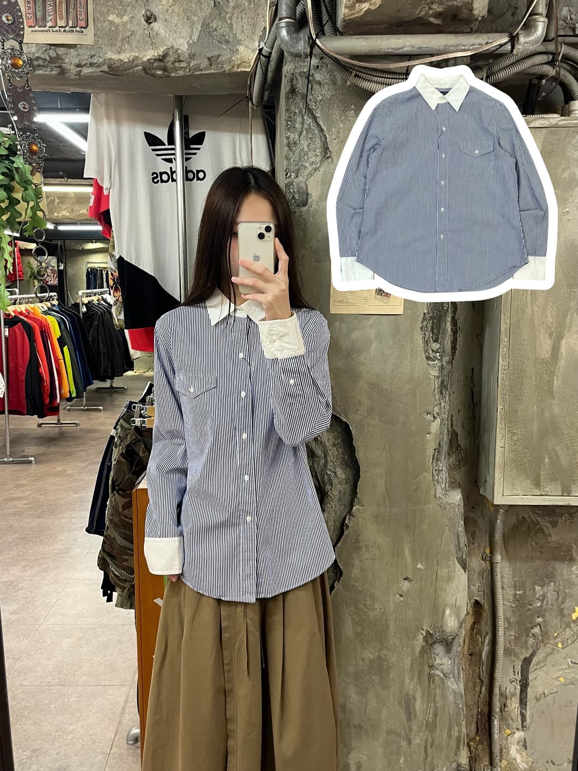 폴로 랄프로렌 스트라이프 셔츠 블루 S #csz1565 상품이미지1