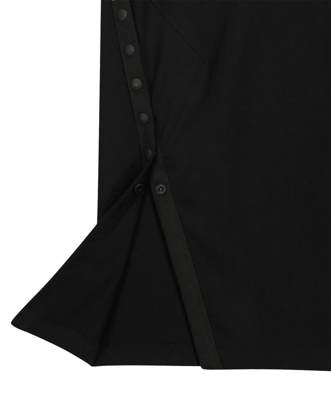 오호스 버튼 슬릿 미디 스커트 블랙 Button Slit 상품이미지6