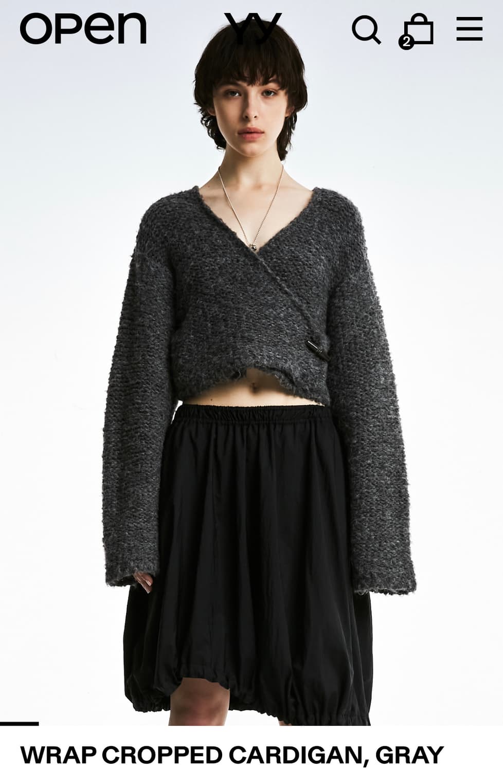 Open yy 랩 크롭 가디건 상품이미지1