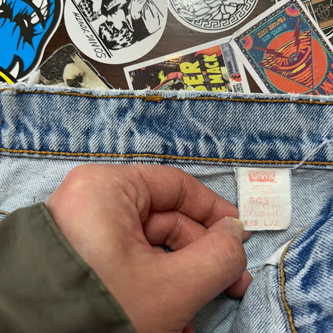 9~00s USA 리바이스 505 블루 진 데님 팬츠 37 상품이미지10
