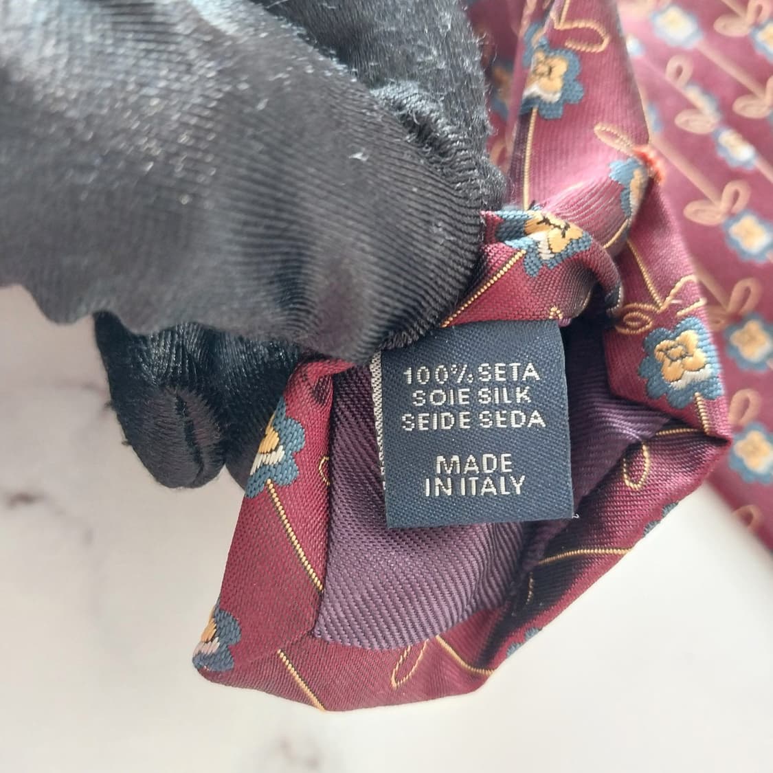 에스까다 실크 브라운 플라워 자카드 넥타이 8.9cm A+등급 K1313 상품이미지10