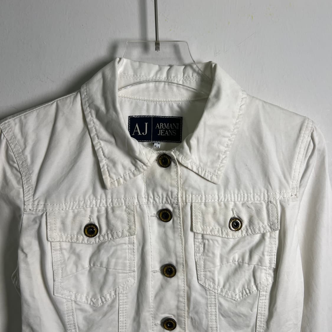 아르마니 진스 화이트 데님 트러커 자켓 40 상품이미지4