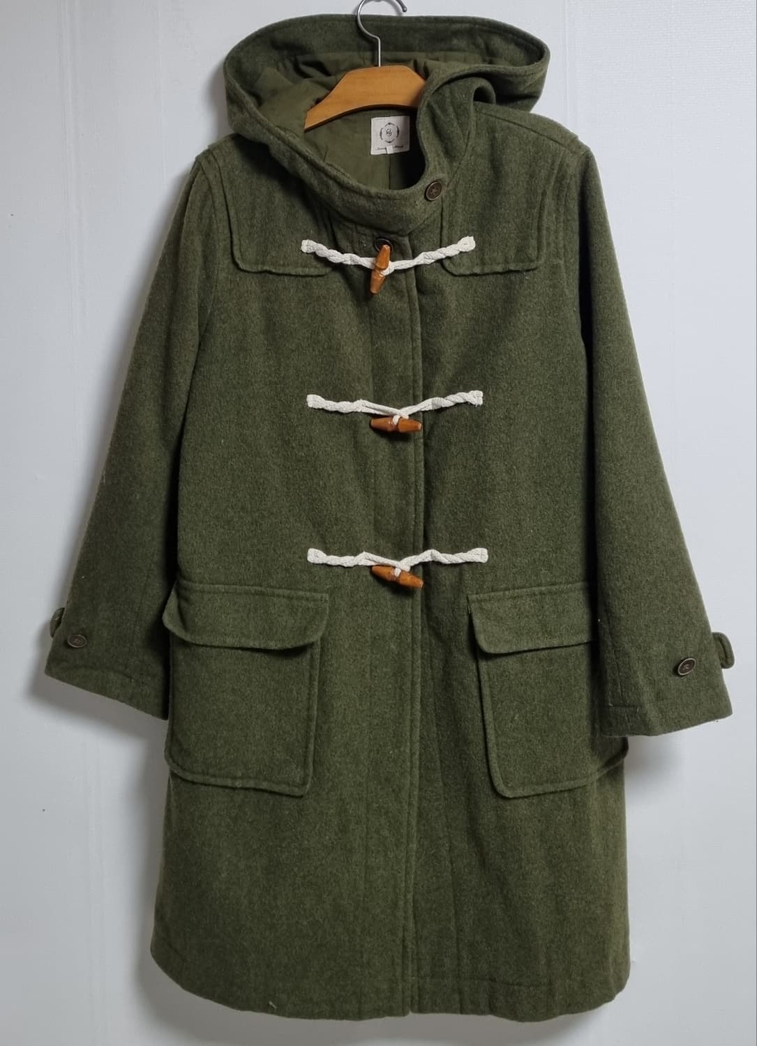 실측 M (66) 사만사모스2 카키 후드 떡볶이코트 더플코트 상품이미지1