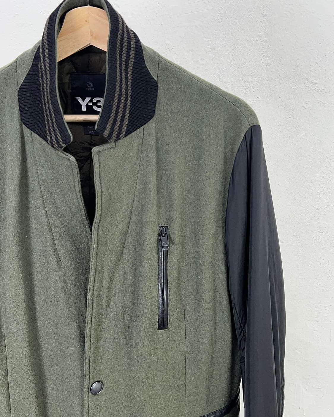 Y-3 스위칭 카키 믹스 하이브리드 블레이저 바시티 울 자켓 상품이미지3