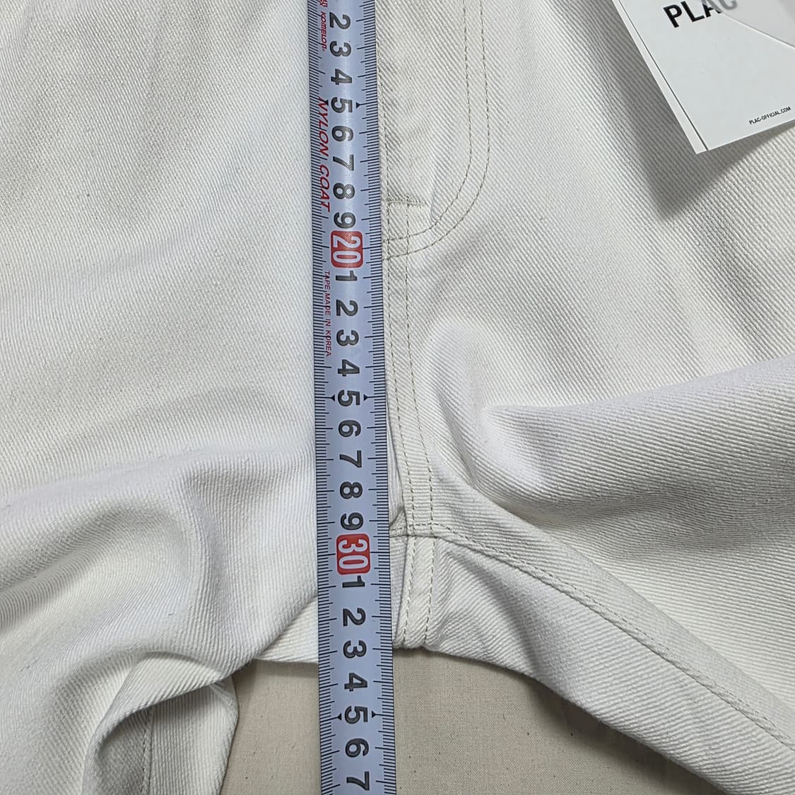 1137 플랙 PLAC 화이트 팬츠 32 남성 면바지 상품이미지6