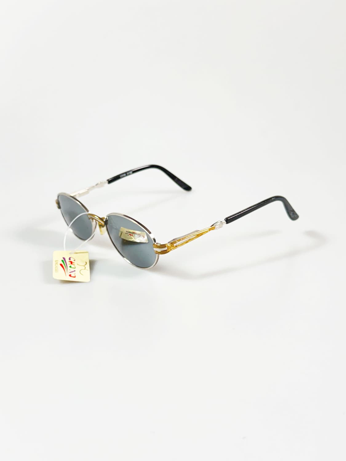 90s CHINI 건메탈 골드 슬림 오벌 메탈 빈티지 선글라스 상품이미지3