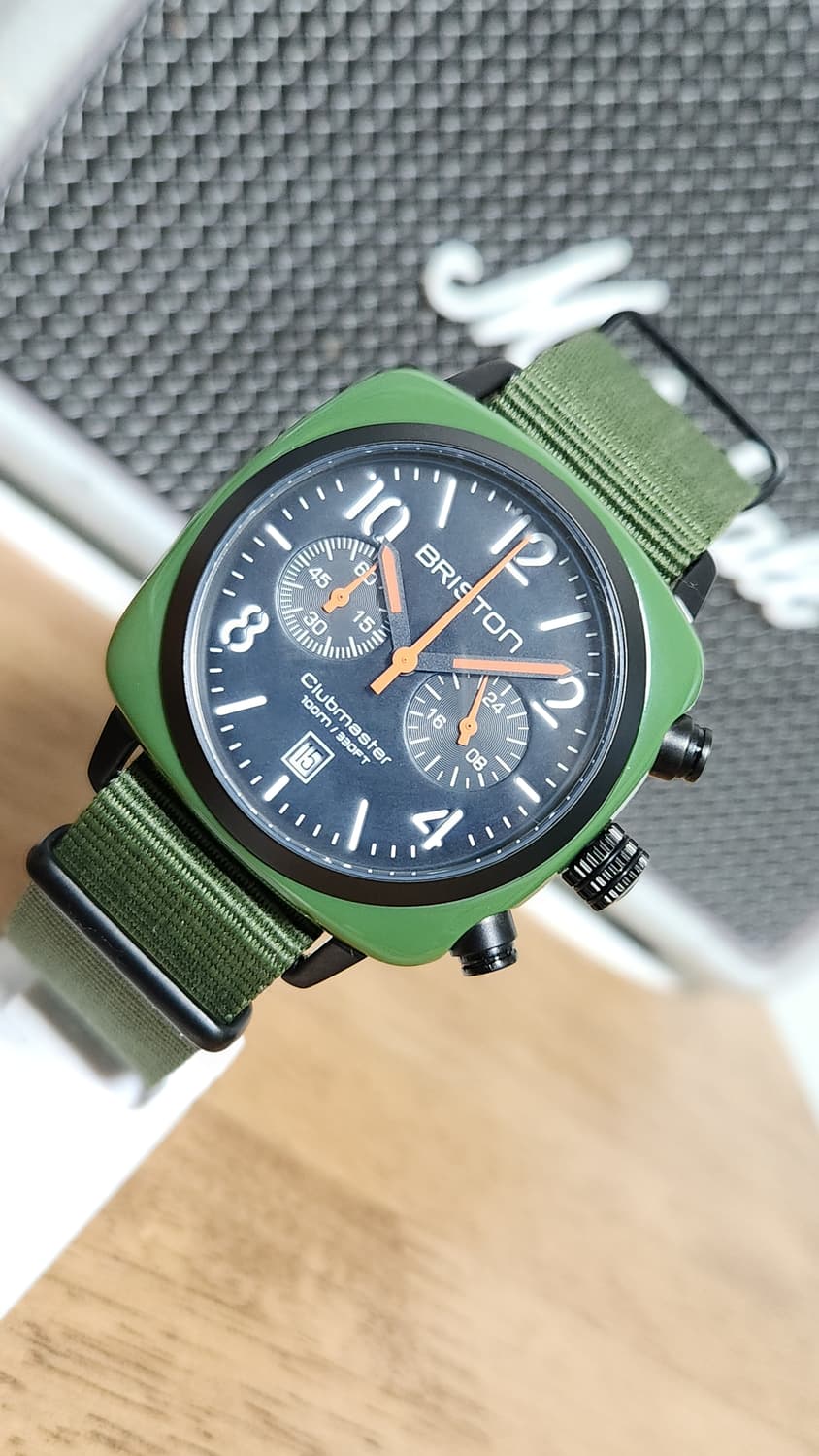 # 브리스톤 클럽마스터 임영웅 크로노 밀리터리  나토밴드 시계 급처 상품이미지1