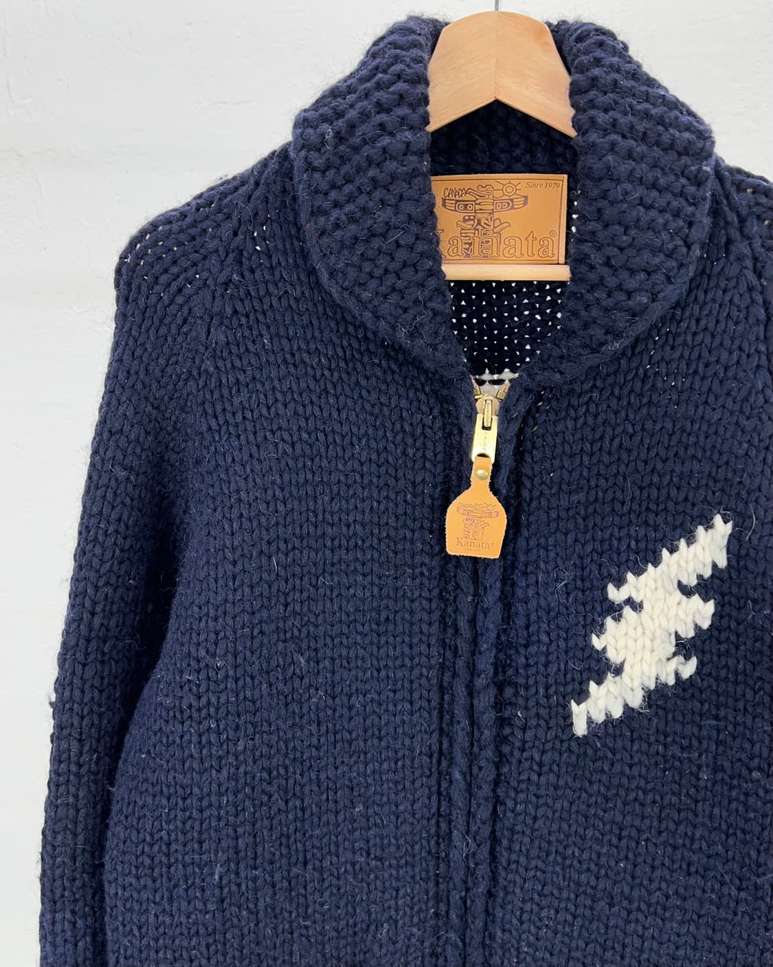 카나타 네이비 투 포켓 썬더 코위찬 스웨터 카라 자켓 상품이미지2