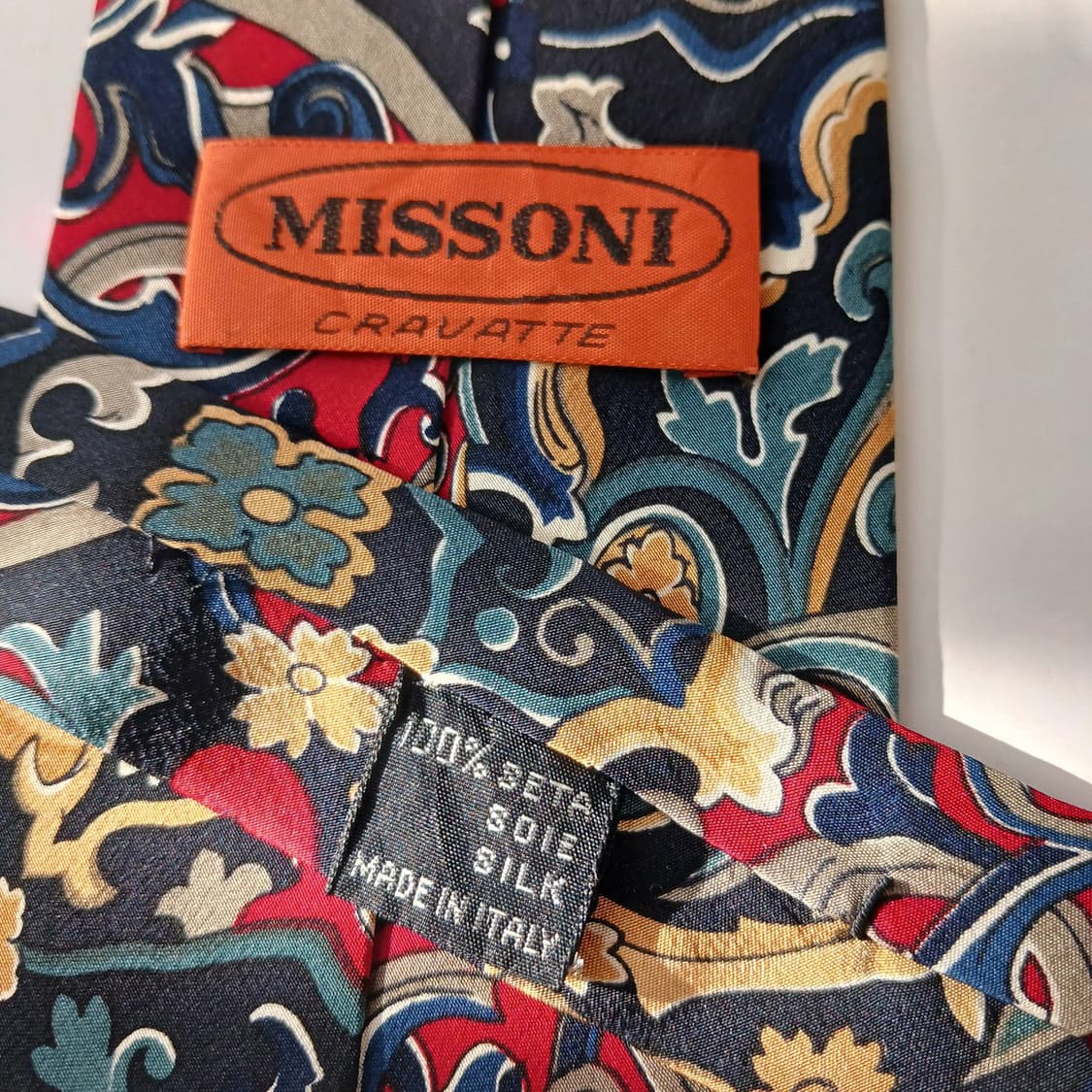 미쏘니 실크 블랙 오너먼트 페이즐리 넥타이 9.5cm A등급 A19497 상품이미지10