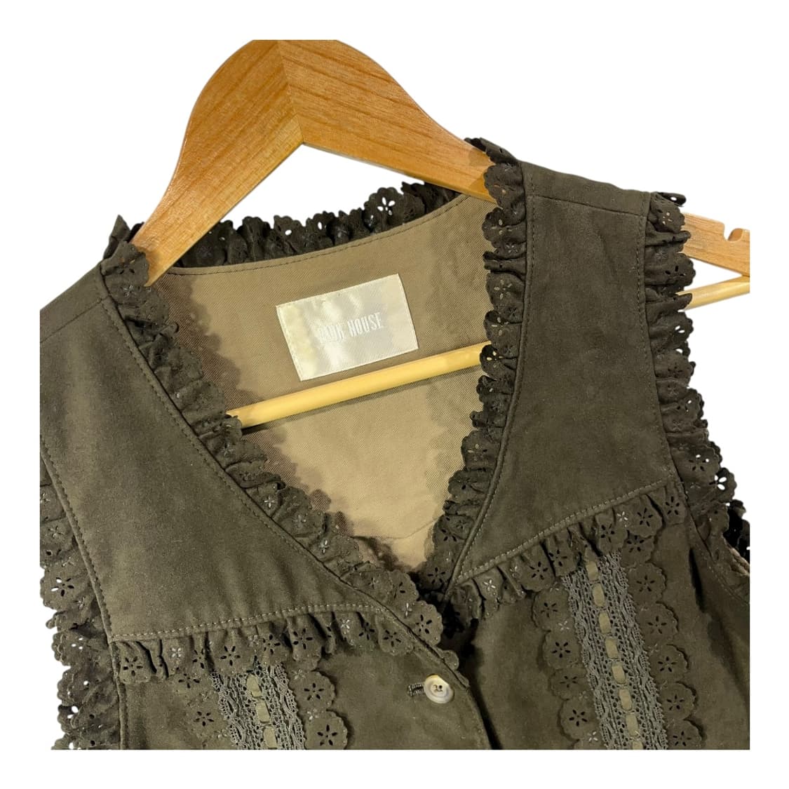 [Pink House] 핑크하우스 크로쉐 레이어드 스웨이드 베스트 상품이미지3