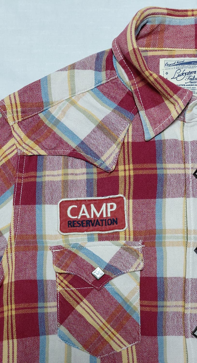 [M] Luckystore Tailors 웨스턴 패치 체크 셔츠 상품이미지2