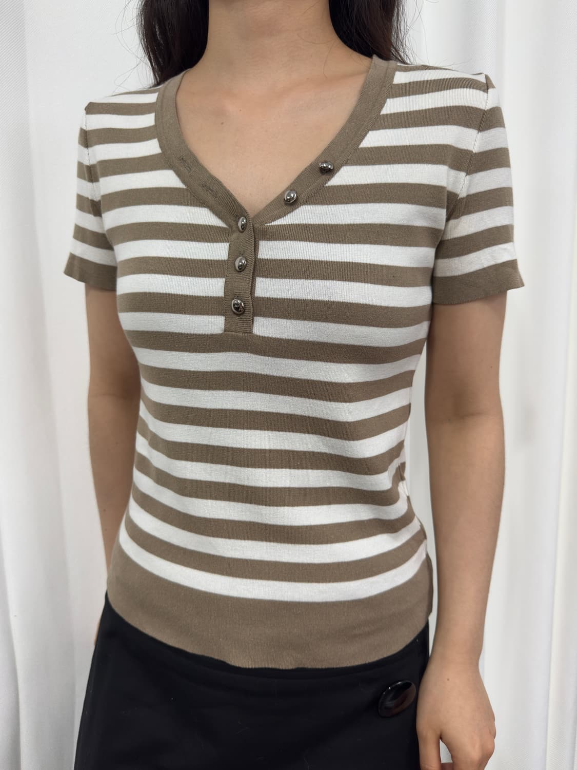 stripe button top  상품이미지2