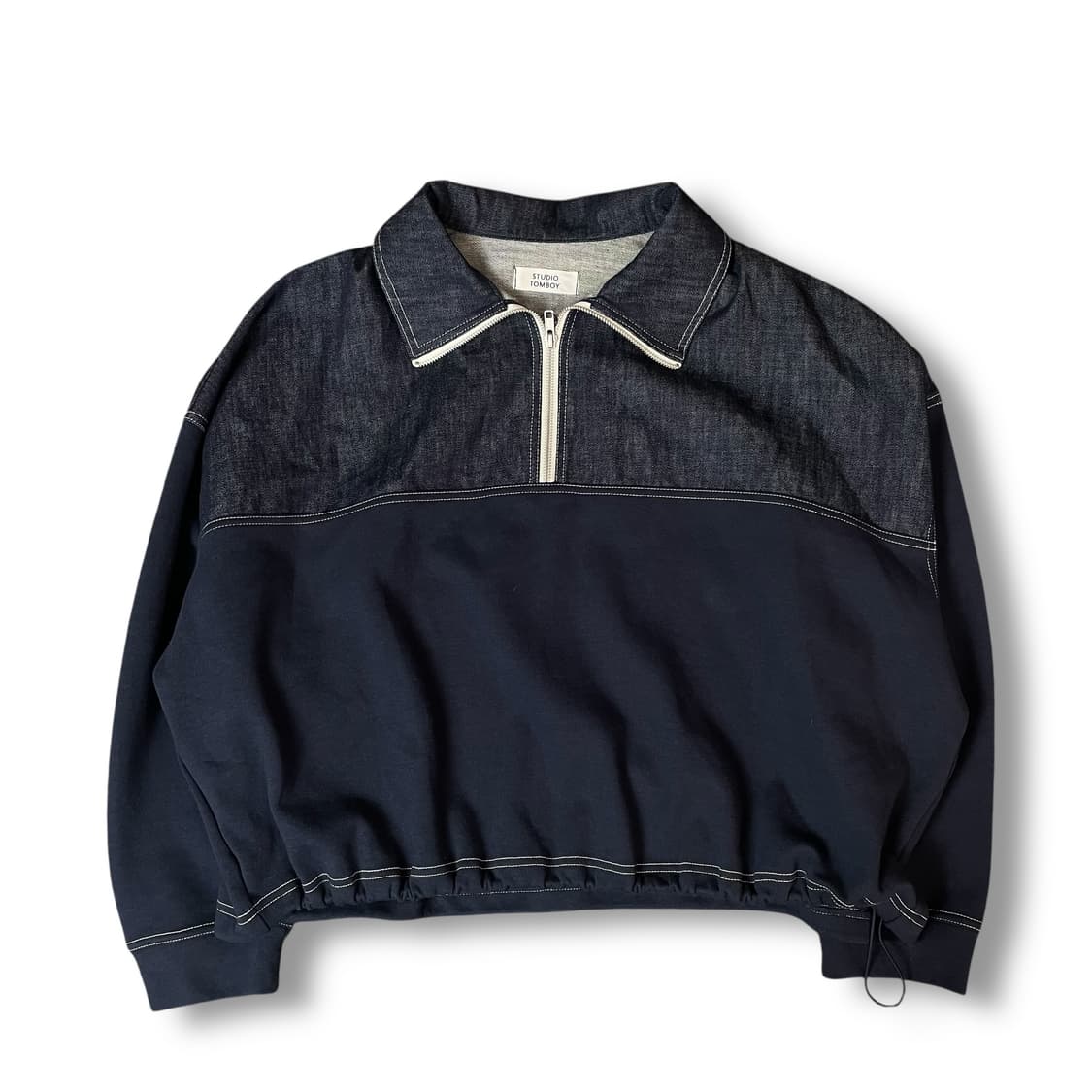 스튜디오톰보이 반집업 데님 맨투맨 상품이미지1