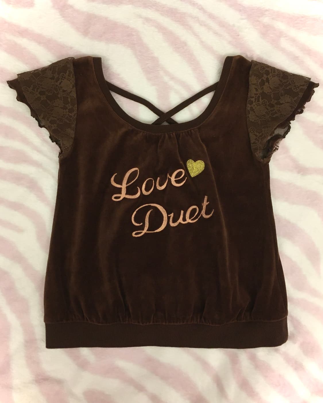 라떼갸루 초코 벨벳 레터링 로맨틱 탑 로걀탑 리즈리사st 상품이미지2