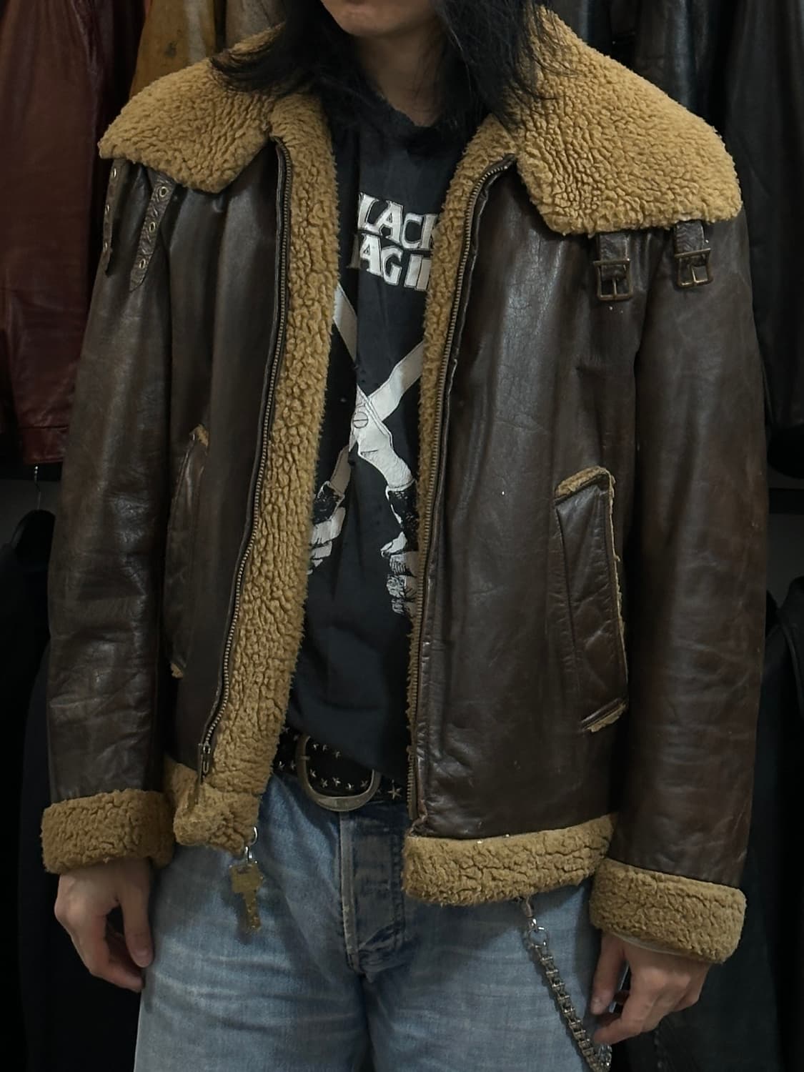 70’s 빈티지 시어스 무스탕 B3 자켓 빈티지 레더 자켓 상품이미지3