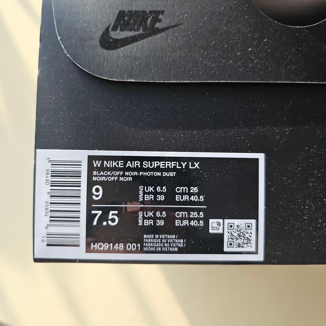 260 새제품) (W) 나이키 에어 슈퍼플라이 블랙 앤 오프 누아르 상품이미지8