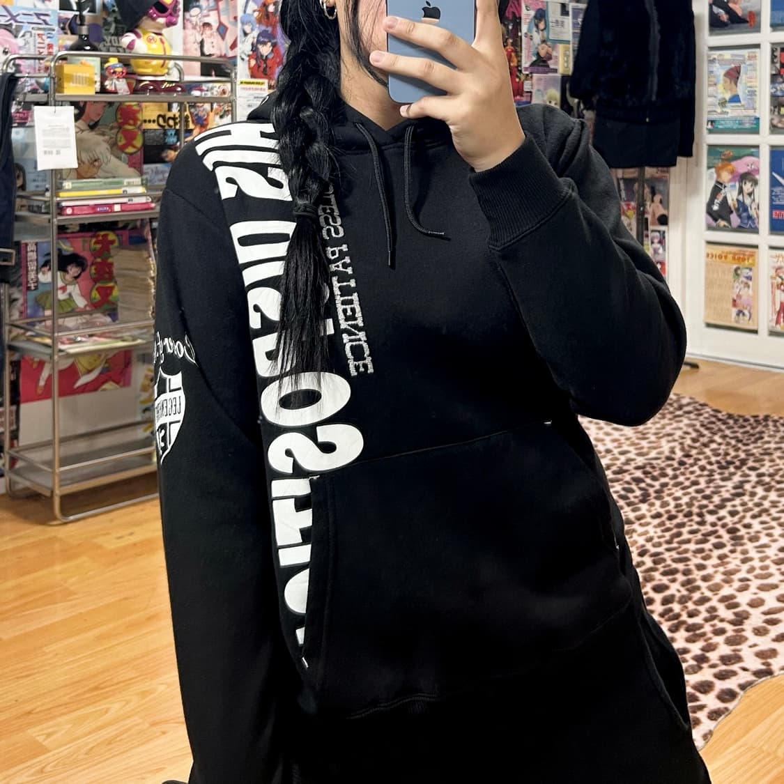JPN 빈티지 펑크 레터링 프린팅 후드티 상품이미지2