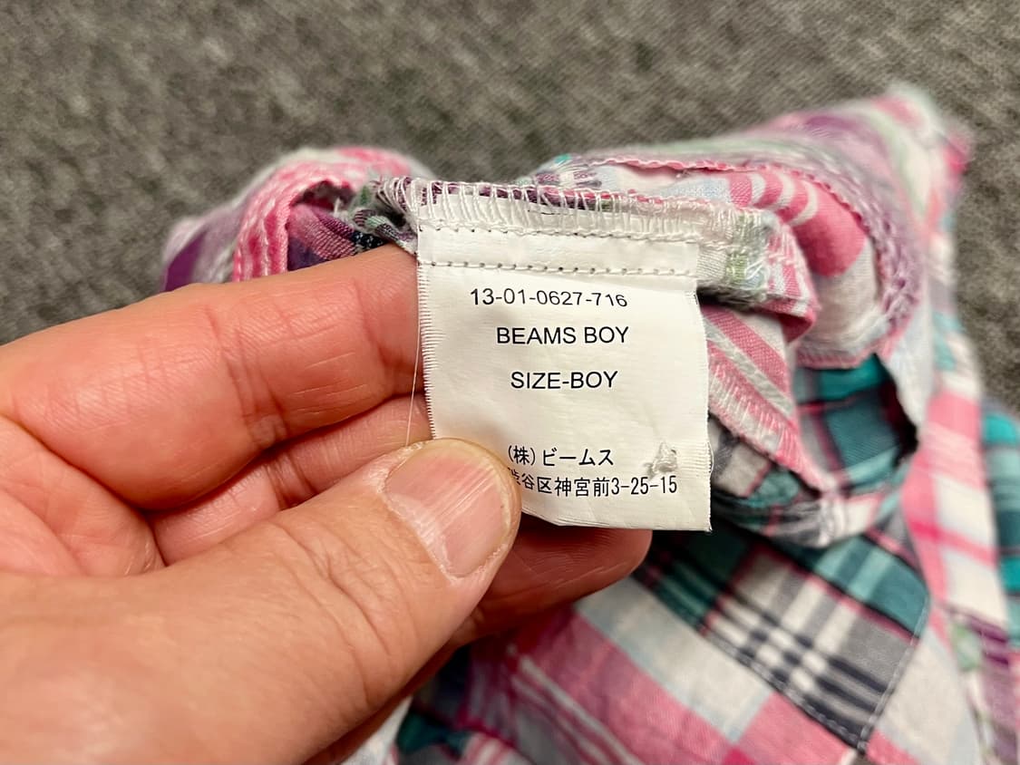 [55~66] 빔즈보이 BEAMSBOY 패치워크 민소매 셔츠 상품이미지4