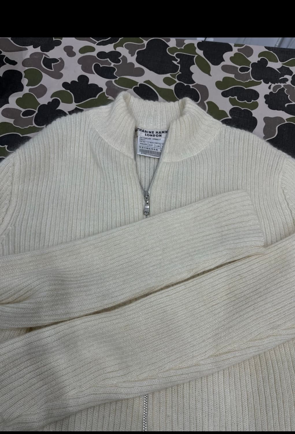 캐서린 햄넷 모헤어 골지 니트집업 Made in JAPAN (L) 상품이미지2