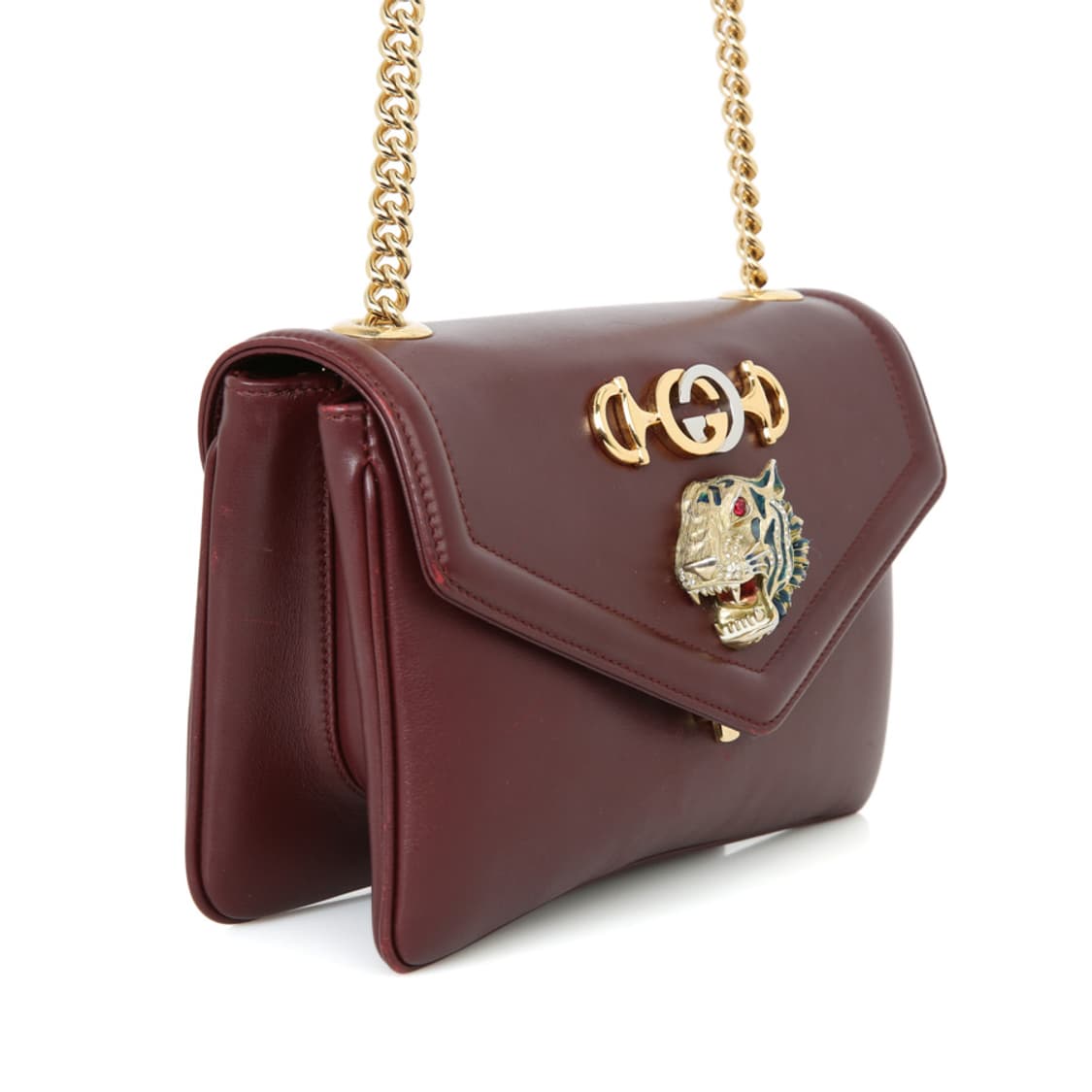 구찌 주미 타이거 체인 크로스 미니숄더백 버건디 537243 상품이미지4
