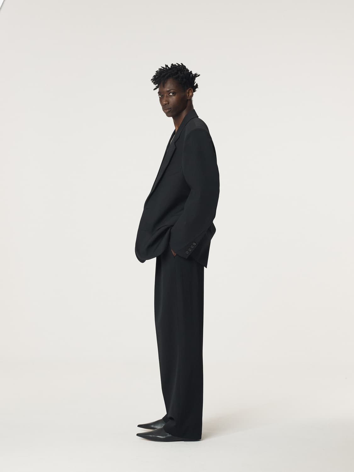 렉토 25FW 스트럭쳐 울 블렌드 싱글 자켓 블랙 상품이미지7