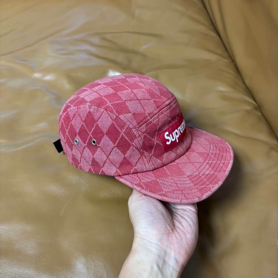 Supreme 슈프림 아가일 레드 캠프캡 모자 (Argyle red) 상품이미지3
