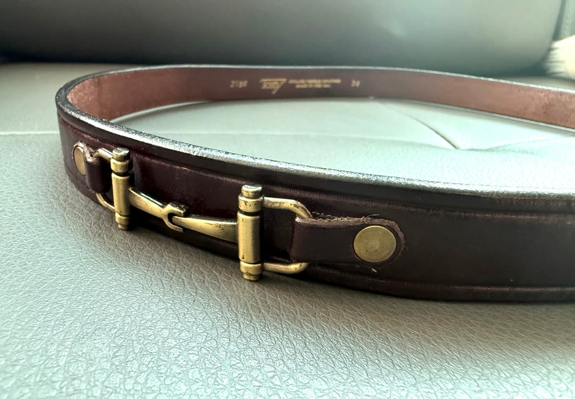 TORY 토리 레더 브라이들 가죽벨트 34-36 다크브라운 상품이미지2