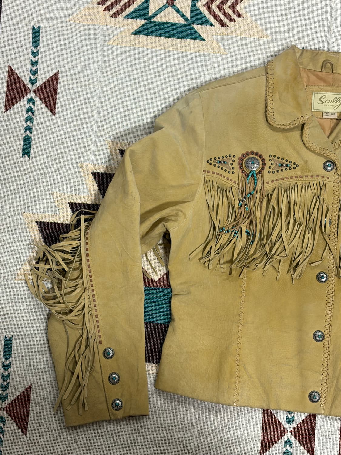 스컬리 웨스턴 프린지 크롭 레더자켓 상품이미지3