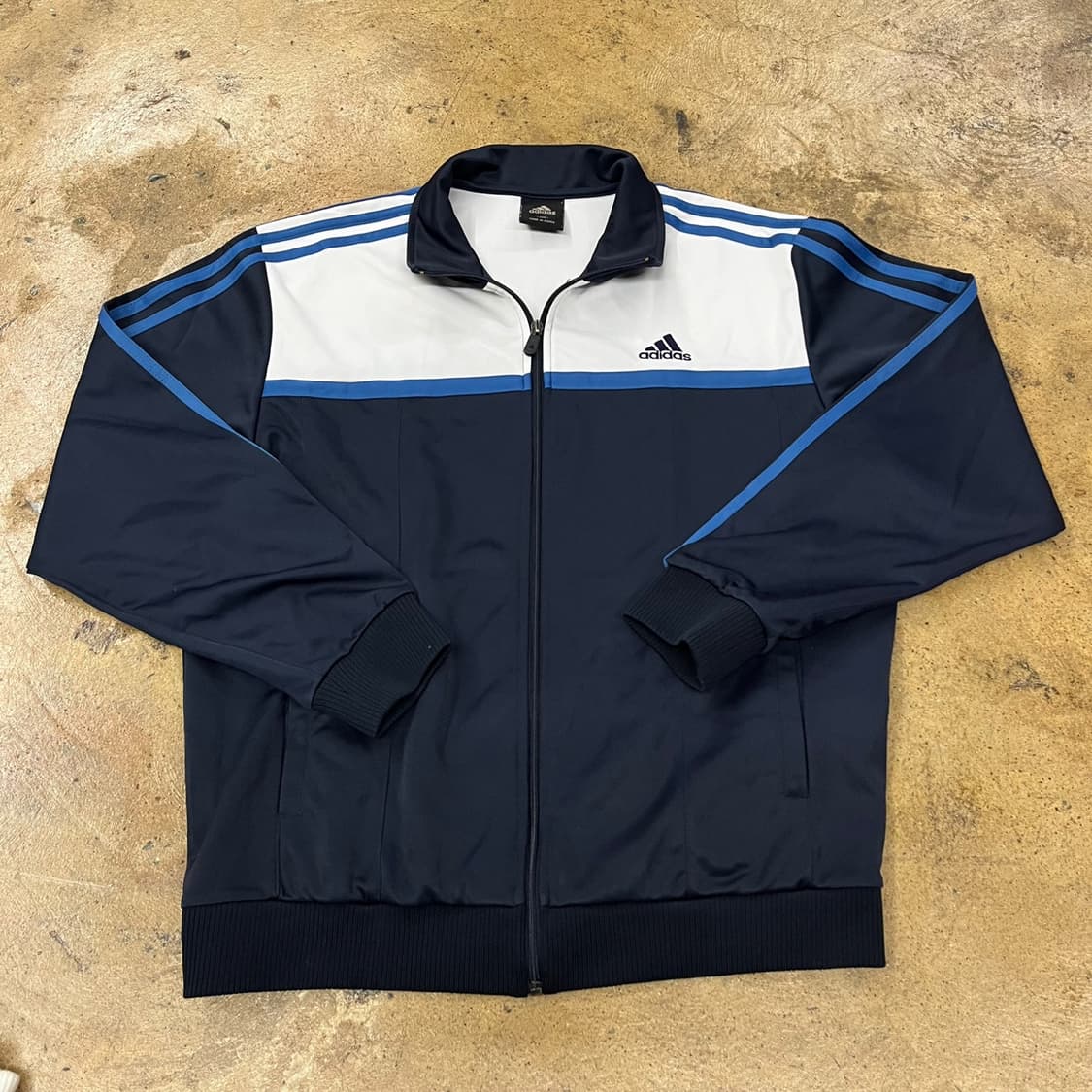 아디다스 대만 네이비 블루 화이트 배색 져지 트랙탑  105 상품이미지2