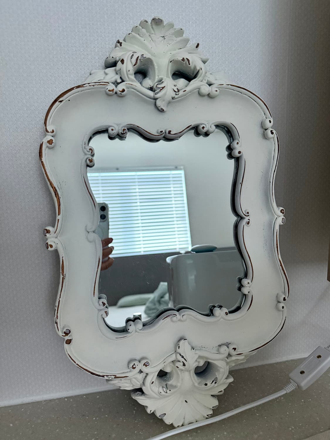 빈티지 우드 프레임 화이트 미러 / 프렌치 감성 상품이미지2