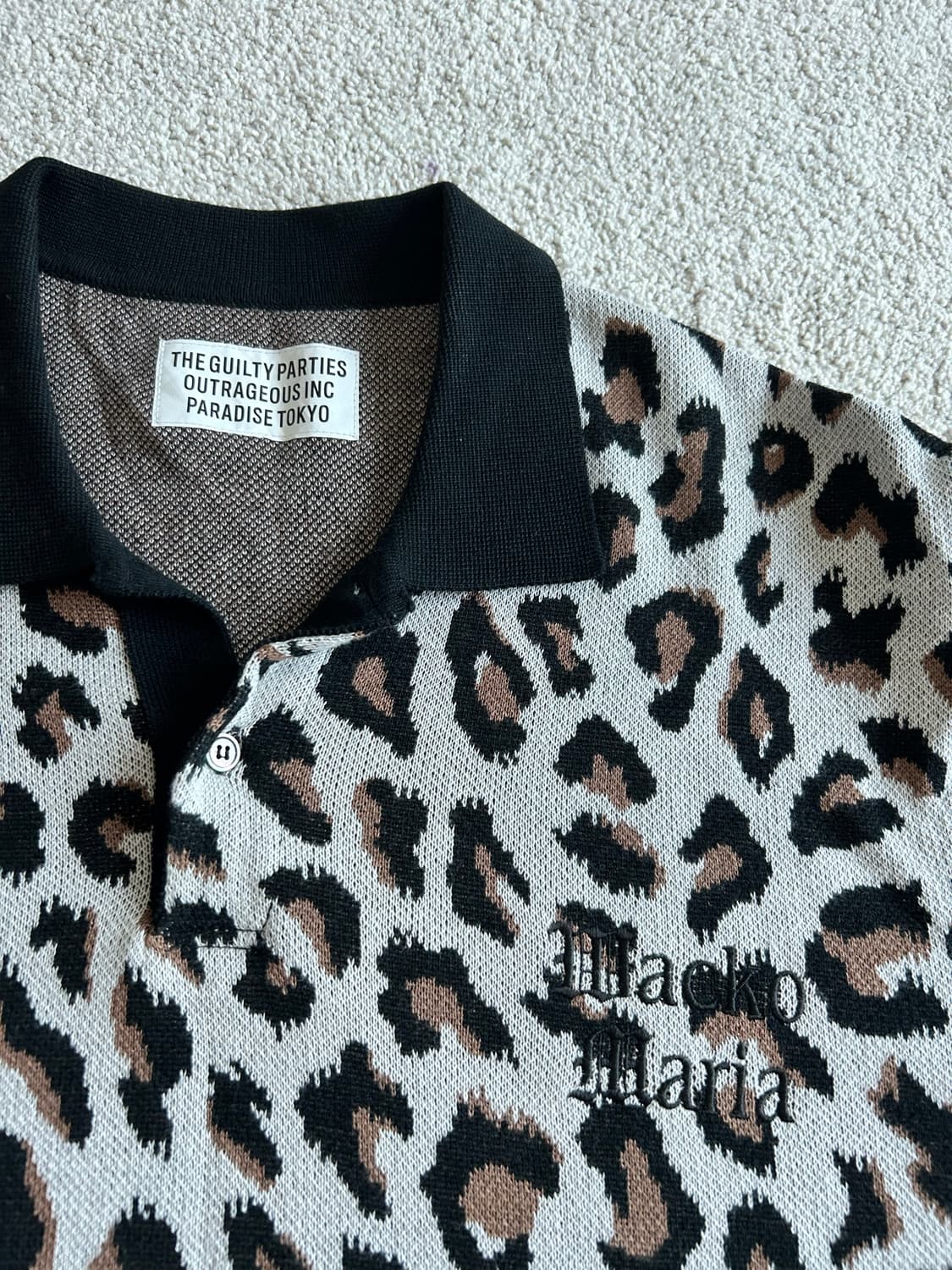 Wacko maria leopard knit polo 상품이미지2