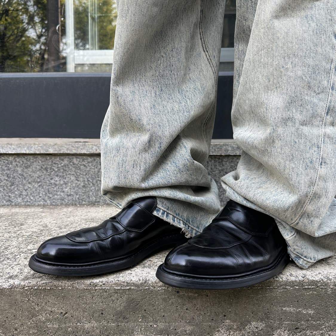 00s 빈티지 프라다 가죽 스톰퍼 로퍼 상품이미지1