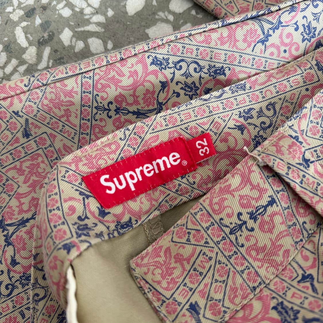 슈프림 워크 팬츠 카키 플로럴 카드 21fw 상품이미지9