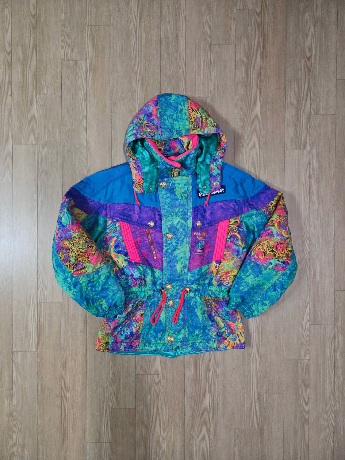 엘레쎄 재팬 민트 마블링 컬러 패딩 점퍼 상품이미지1