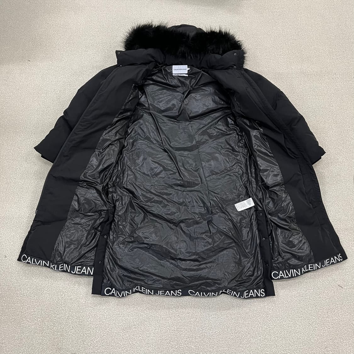 [M] 캘빈클라인 여성 후드퍼 덕다운 롱패딩 벤치 파카 4126 상품이미지3