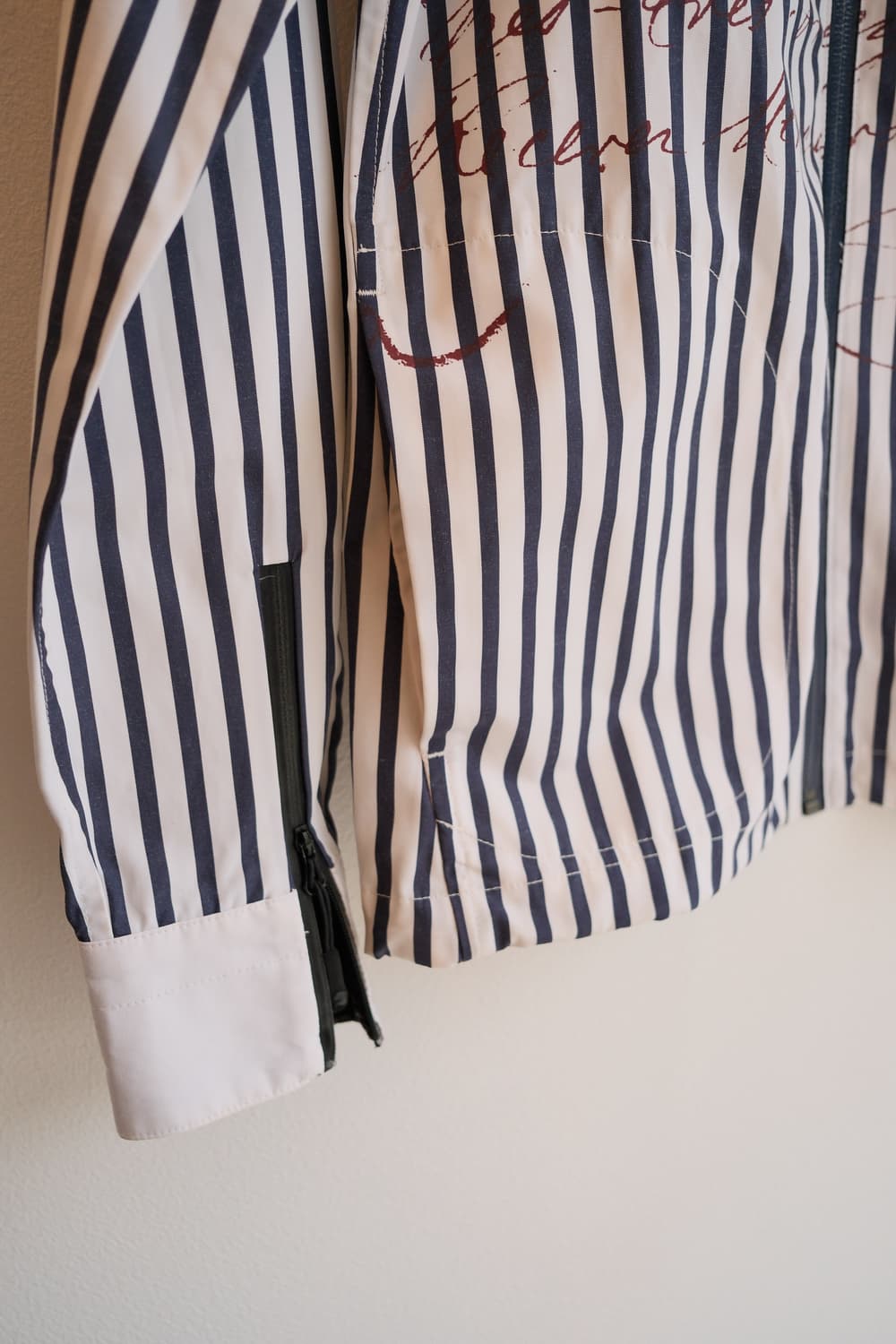 Lettering stripe zipper shirt jacket 상품이미지3