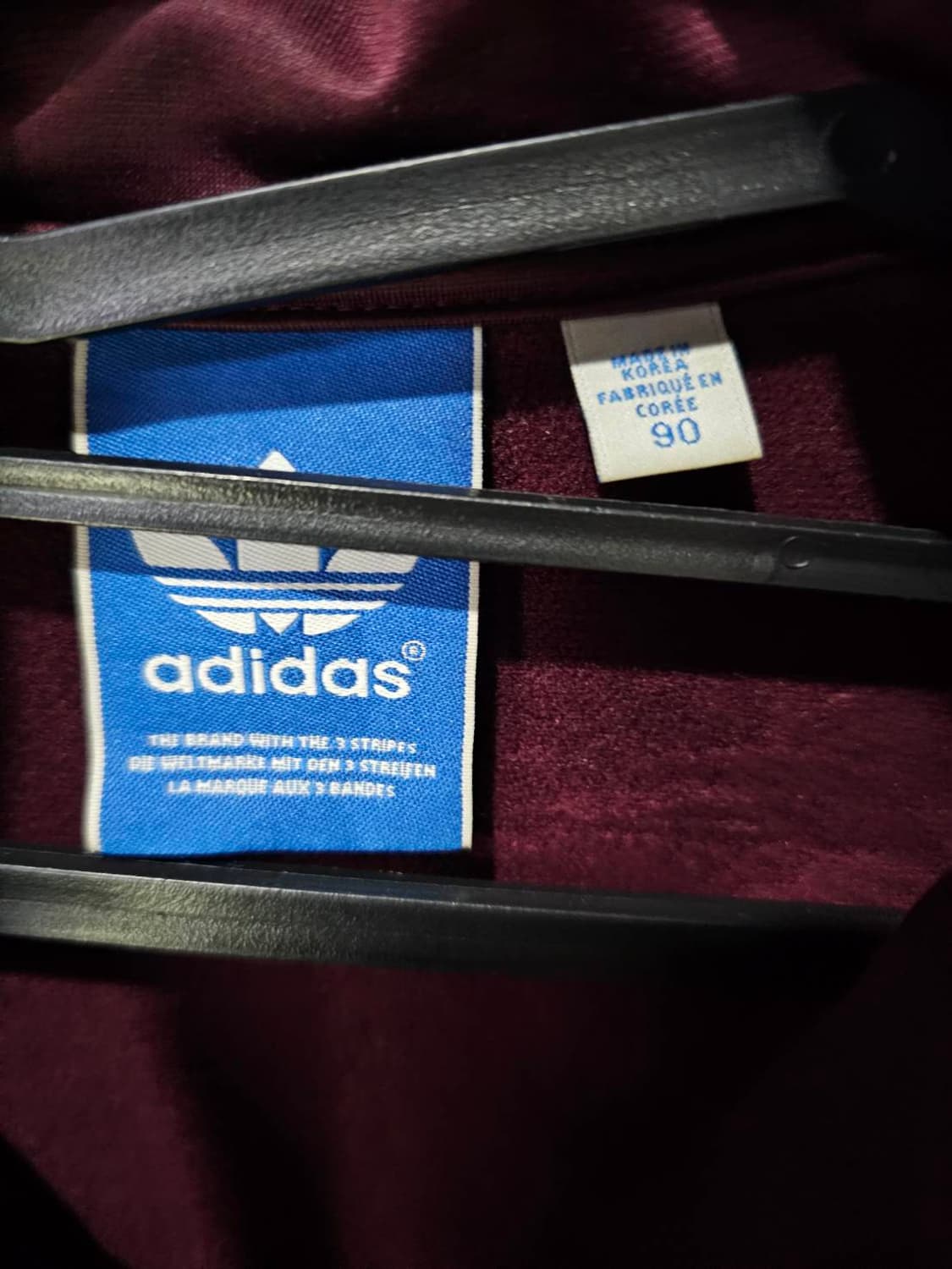 아디다스 버건디마룬 스카이블루 트랙탑 져지집업 90/S 상품이미지5
