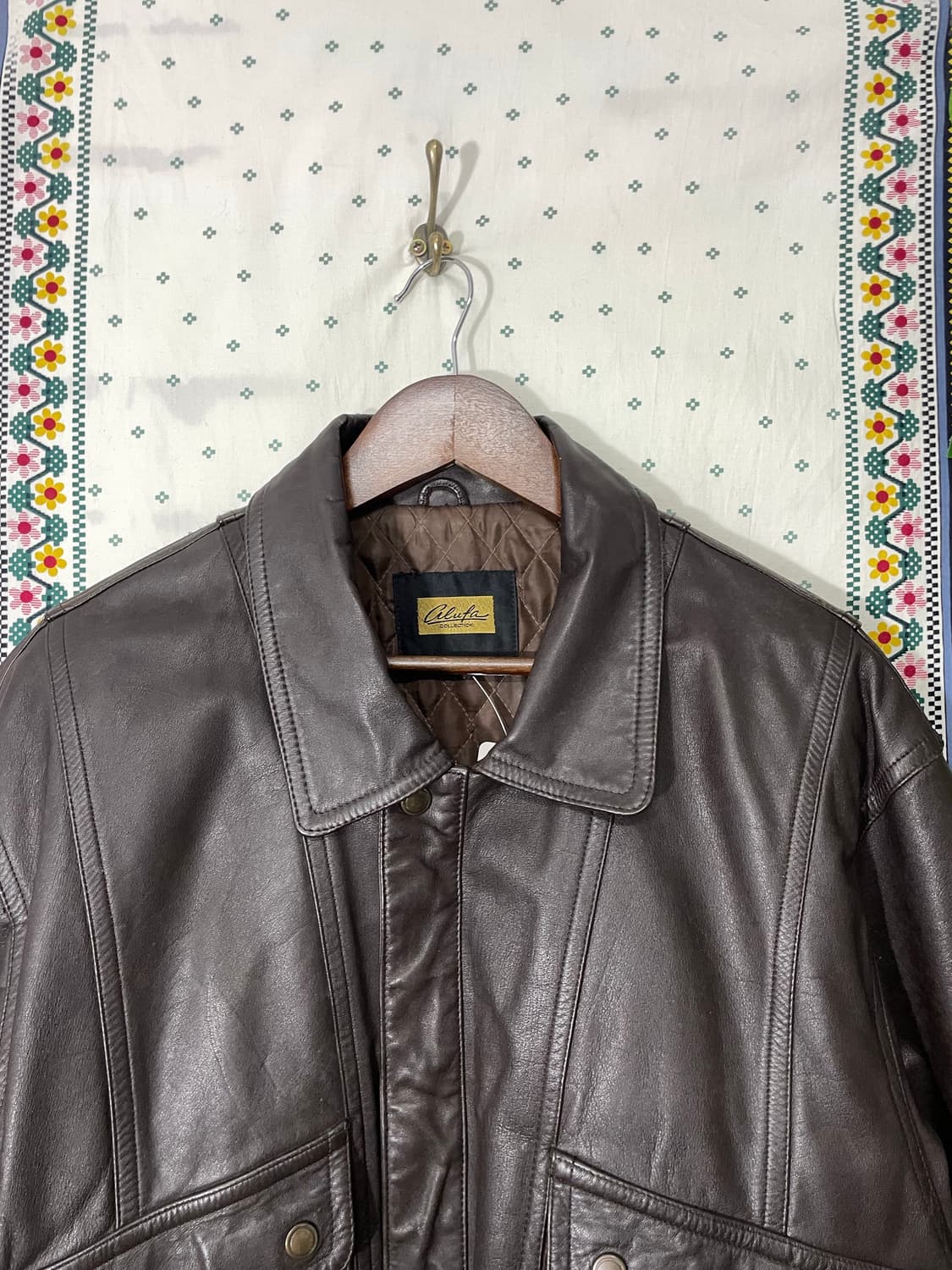 빈티지 레더 봄버 브라운 상품이미지3