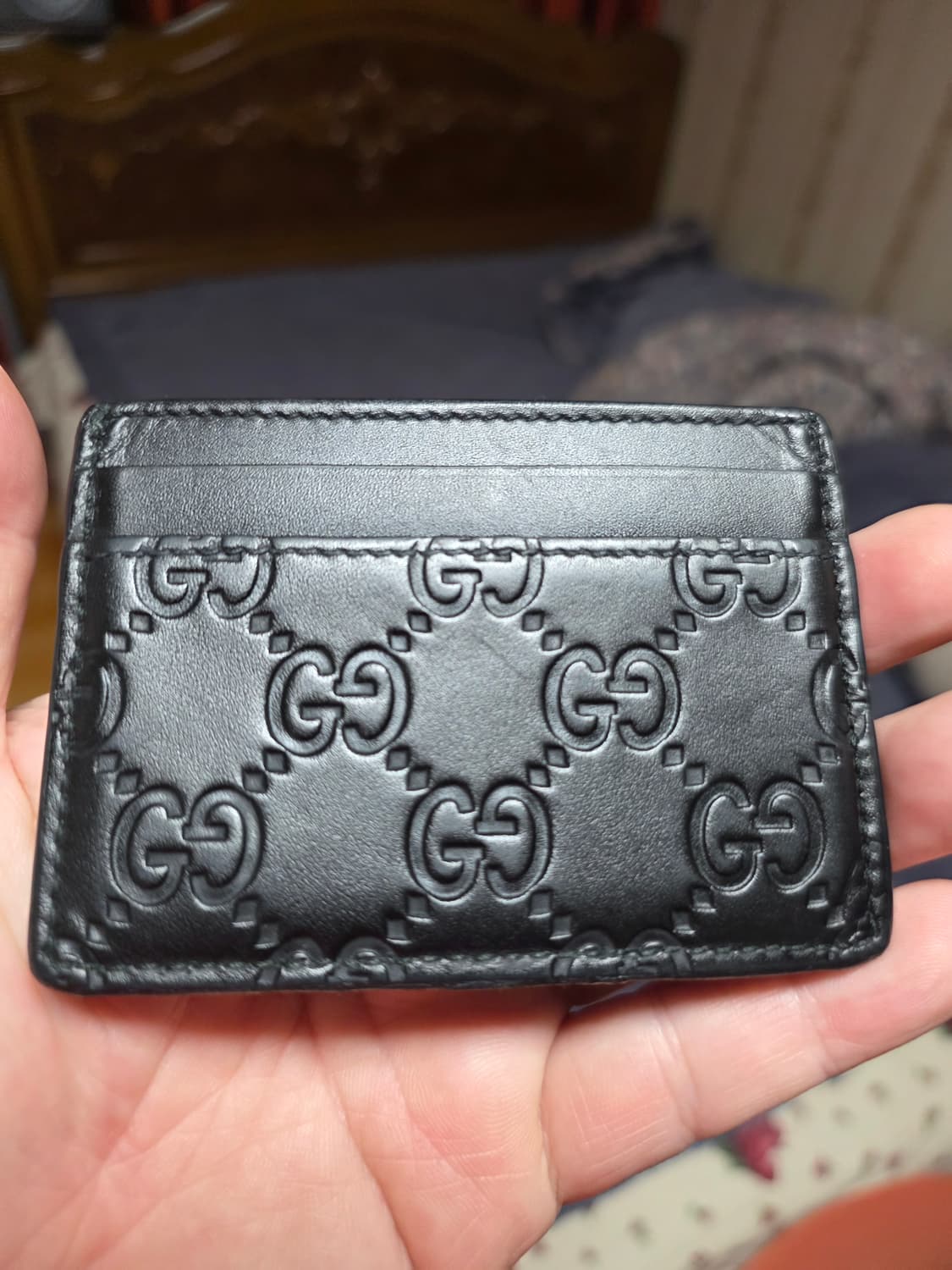 (정품) 구찌 시그니처 GG 로고 카드지갑/남녀공용/검정/개인/팝니다. 상품이미지3