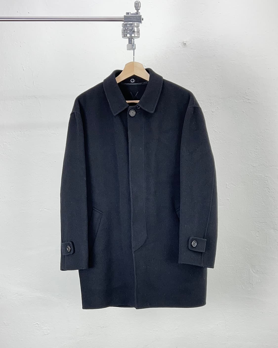 이브 생로랑 뿌르 옴므 블랙 히든 버튼 울 숏 코트 상품이미지1